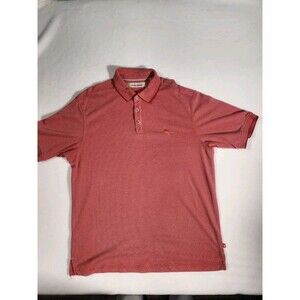 Tommy Bahama Polo Collared Shirt Mens Size Large  Salmon Short Sleeve